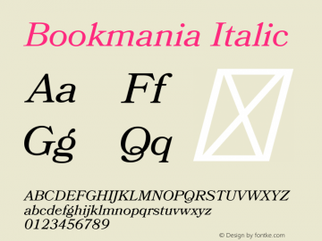 Bookmania Italic Version 1.009图片样张