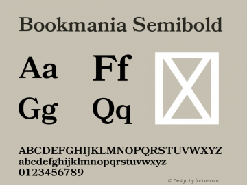 Bookmania Semibold Version 1.009图片样张