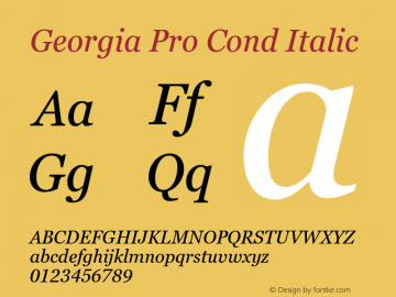 Georgia Pro Cond Italic Version 6.02图片样张