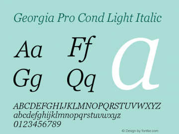 Georgia Pro Cond Light Italic Version 6.02图片样张