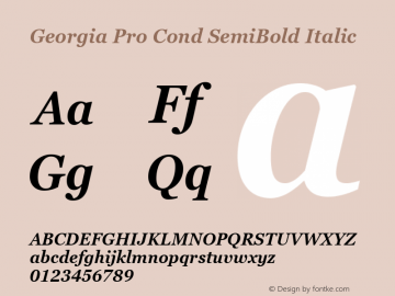 Georgia Pro Cond SemiBold Italic Version 6.02图片样张