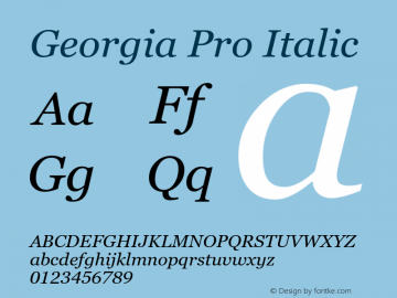 Georgia Pro Italic Version 6.02图片样张