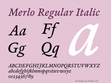 Merlo-RegularItalic Version 1.001图片样张