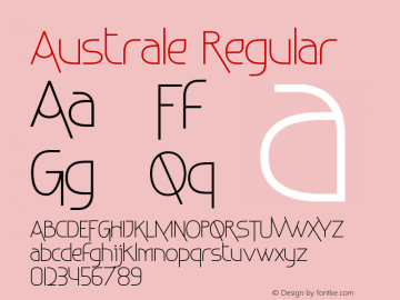 Australe Version 1.000;February 24, 2022;FontCreator 14.0.0.2808 64-bit图片样张