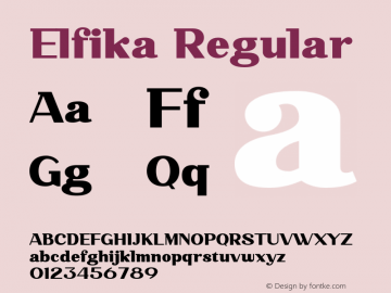 Elfika Version 1.008;Fontself Maker 3.5.7图片样张