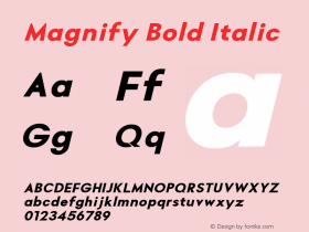 Magnify Bold Italic Version 1.000图片样张