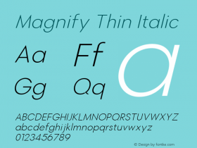Magnify Thin Italic Version 1.000图片样张