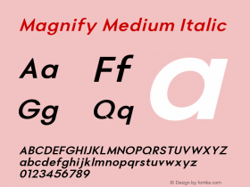 Magnify Medium Italic Version 1.000图片样张