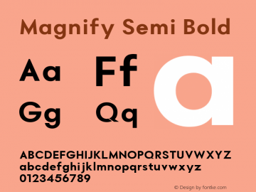 Magnify Semi Bold Version 1.000图片样张