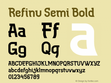 Refinu Semi Bold Version 1.001;Fontself Maker 3.5.7图片样张