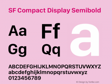 SF Compact Display Semibold Version 17.3d3e1; 2022-02-15 | FøM Fix图片样张