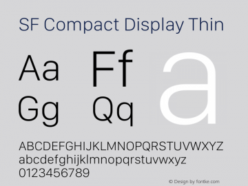 SF Compact Display Thin Version 17.3d3e1; 2022-02-15 | FøM Fix图片样张