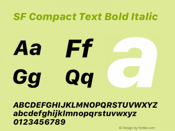 SF Compact Text Bold Italic Version 17.3d3e1; 2022-02-15 | FøM Fix图片样张