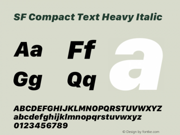 SF Compact Text Heavy Italic Version 17.3d3e1; 2022-02-15 | FøM Fix图片样张