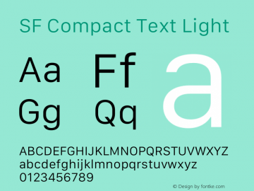SF Compact Text Light Version 17.3d3e1; 2022-02-15 | FøM Fix图片样张