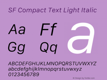 SF Compact Text Light Italic Version 17.3d3e1; 2022-02-15 | FøM Fix图片样张