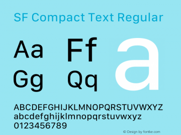 SF Compact Text Regular Version 17.3d3e1; 2022-02-15 | FøM Fix图片样张