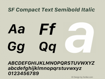 SF Compact Text Semibold Italic Version 17.3d3e1; 2022-02-15 | FøM Fix图片样张
