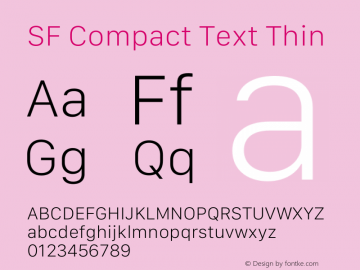 SF Compact Text Thin Version 17.3d3e1; 2022-02-15 | FøM Fix图片样张