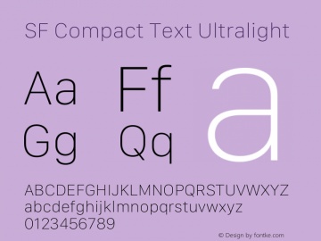 SF Compact Text Ultralight Version 17.3d3e1; 2022-02-15 | FøM Fix图片样张