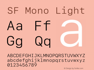 SF Mono Light Version 16.0d2e1; 2020-06-30 | FøM Fix图片样张