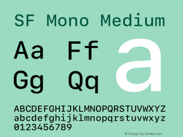 SF Mono Medium Version 16.0d2e1; 2020-06-30 | FøM Fix图片样张