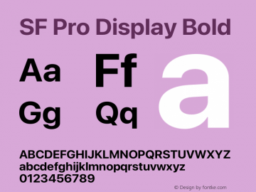 SF Pro Display Bold Version 17.3d3e1; 2022-02-14 | FøM Fix图片样张