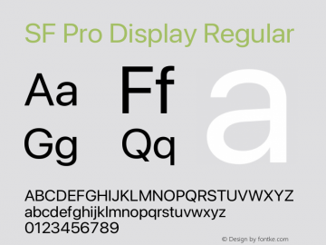 SF Pro Display Regular Version 17.3d3e1; 2022-02-14 | FøM Fix图片样张