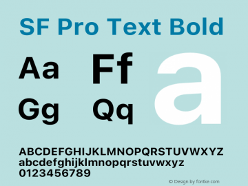 SF Pro Text Bold Version 17.3d3e1; 2022-02-14 | FøM Fix图片样张