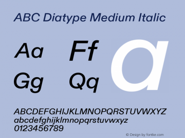 ABC Diatype Medium Italic Version 1.100图片样张