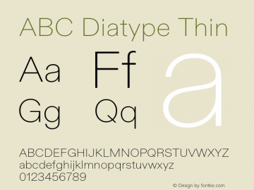 ABC Diatype Thin Version 1.100图片样张