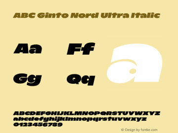 ABCGintoNord-UltraItalic Version 1.100图片样张