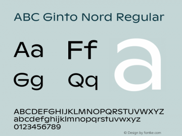 ABC Ginto Nord Regular Version 1.100图片样张