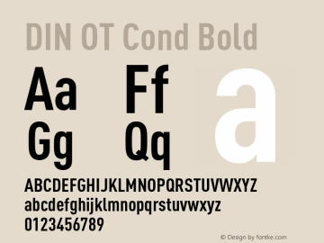 DIN OT Cond Bold Version 7.601, build 1030, FoPs, FL 5.04图片样张