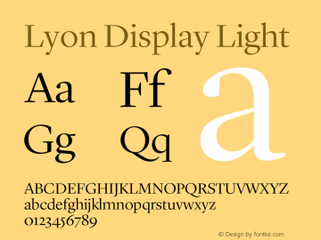 LyonDisplay-Light Version 001.000 2010图片样张