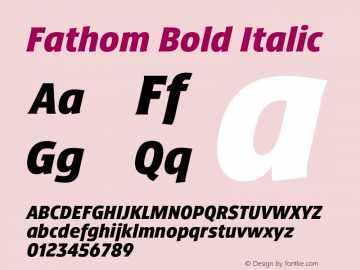 Fathom Bold Italic Version 5.000;FEAKit 1.0图片样张