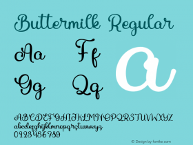 Buttermilk Version 1.012;Fontself Maker 3.5.4图片样张