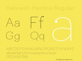 Bakewell W05 Hairline Version 0.10图片样张