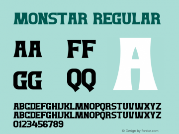 MONSTAR Version 1.00;January 3, 2022;FontCreator 13.0.0.2680 64-bit图片样张