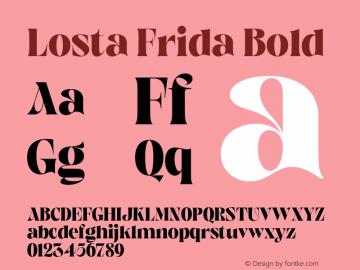 Losta Frida Bold Version 1.000;hotconv 1.0.109;makeotfexe 2.5.65596图片样张