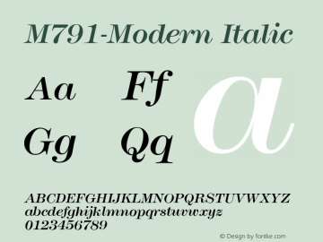 M791-Modern Italic Version 1.0 20-10-2002图片样张