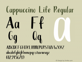 Cappuccino Life Version 1.00;May 25, 2020;FontCreator 11.5.0.2427 32-bit图片样张