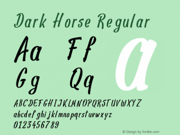 Dark Horse Version 1.00;July 30, 2020;FontCreator 11.5.0.2422 32-bit图片样张