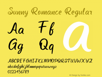 Sunny Romance Version 1.00;October 23, 2020;FontCreator 11.5.0.2422 32-bit图片样张