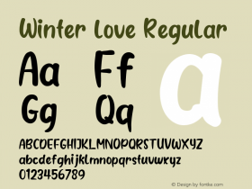 Winter love Version 1.00;November 4, 2020;FontCreator 11.5.0.2422 32-bit图片样张