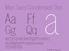 Marr Sans Condensed Thin Version 1.1 2015图片样张