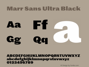 Marr Sans Ultra Black Version 1.1 2014图片样张