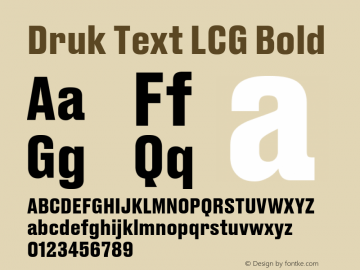 Druk Text LCG Bold Version 1.1 2015图片样张