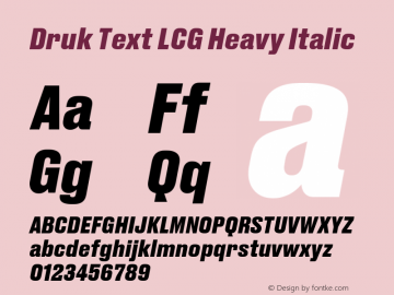 Druk Text LCG Heavy Italic Version 1.1 2015图片样张