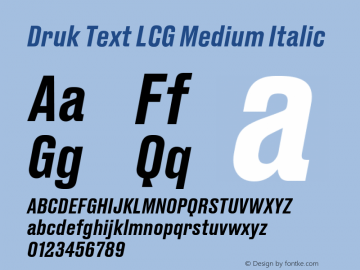 Druk Text LCG Medium Italic Version 1.1 2015图片样张